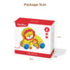 Wooden lion drag toddler toy push-pull wheel toy baby crawling cognitive education toy