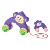 Wooden monkey pull toy for young children, push-pull wheel toy, baby crawling cognitive education toy