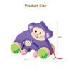 Wooden monkey pull toy for young children, push-pull wheel toy, baby crawling cognitive education toy