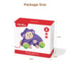Wooden monkey pull toy for young children, push-pull wheel toy, baby crawling cognitive education toy