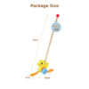 Wooden duck push rod toys children's educational push and pull walking toys develop motor skills