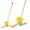 Wooden duck push rod toys children's educational push and pull walking toys develop motor skills