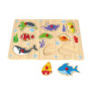 Montessori Children's Toys Cartoon Sea Animals Wooden Grab Board DIY Education Wooden Peg Puzzle