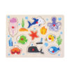 Montessori Children's Toys Cartoon Sea Life Animals Wooden Grab Board DIY Education Wooden Peg Puzzle