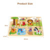 Montessori Children's Toys Cartoon Forest Animals Wooden Grab Board DIY Education Wooden Peg Puzzle