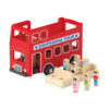 Wooden double-decker sightseeing bus toy children's early education educational red classic double-decker bus toy