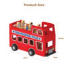 Wooden double-decker sightseeing bus toy children's early education educational red classic double-decker bus toy
