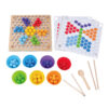 Wooden toys clip bead game bead rack game puzzle board Montessori children's educational preschool learning toys
