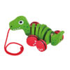 Wooden crocodile pull toy, cute cartoon animal educational toy pull, baby toddler toy