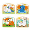 Wooden 3D puzzles, cartoon animals, children's cognitive puzzles Baby educational toys games