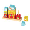Wooden building block stacking Creative circus building block toys Children's sorting and stacking puzzle games Suitable for preschool children