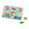 Early Education Montessori Colorful Wooden Mermaid Jigsaw Anima 3d Wooden Puzzle Game for Kids