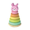 Wooden Stacking Toys Rainbow Bunny Stacking Set Fine Motor Skills and Color Recognition Educational Toys