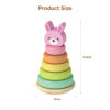 Wooden Stacking Toys Rainbow Bunny Stacking Set Fine Motor Skills and Color Recognition Educational Toys