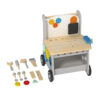 2 in 1 toddler wooden activity cart, children's multifunctional walker and tool table, educational toys