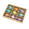 Children's mini wooden cars wooden vehicles rainbow color wooden toy cars