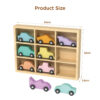Children's mini wooden cars wooden vehicles rainbow color wooden toy cars