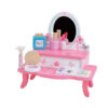 Wooden pink dressing table set role play learning girl cosmetics toys