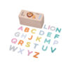 Wooden Letter Building Blocks Puzzle Game Educational Toy for Children Food Alphabet Matching Cards
