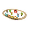 Wooden Train Animal Farm Assembly Track Toy Set