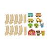 Wooden Train Animal Farm Assembly Track Toy Set