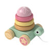 Wooden Turtle Pull Toy Educational Toy for Toddlers Crawling and Stacking Toys Push and Pull Wheels for Toddlers