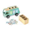 Wooden garbage sorting truck, environmental recycling toy set, educational children learn garbage sorting