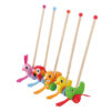 Wooden squirrel push rod toys, children's educational push and pull walking toys, develop motor skills