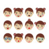Wooden facial expressions, Montessori children's educational face changing building block learning toys