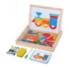 Wooden toy drawing board magnetic puzzle board children's wooden puzzle board with blackboard