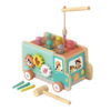 Montessori wooden multifunctional farm bus hit hamster catch bugs busy box game children's educational activity toys
