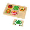 Wooden shape building block puzzle, educational wooden shape matching, children's cognitive geometric shape puzzle