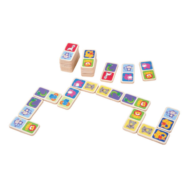 Wooden animal domino puzzle, children's educational learning toy set - Image 2
