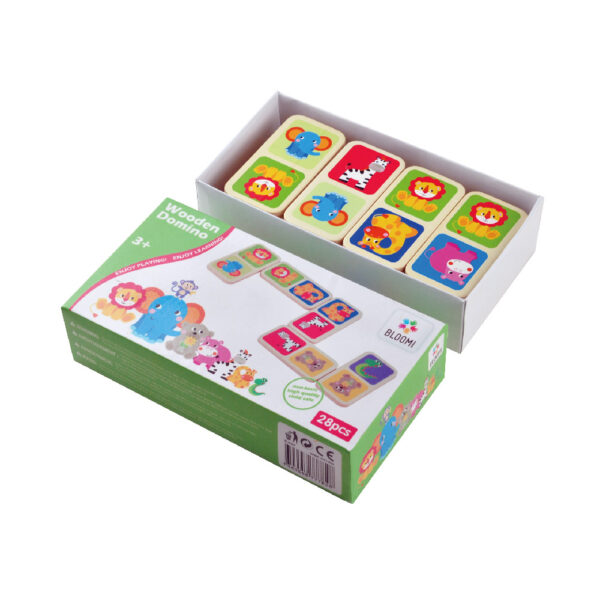 Wooden animal domino puzzle, children's educational learning toy set - Image 3