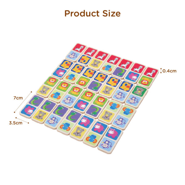 Wooden animal domino puzzle, children's educational learning toy set - Image 4