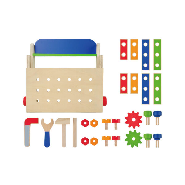Wooden mini tool bench toy Portable storage tool bench Children's educational disassembly and assembly toys - Image 2