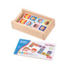Wooden domino puzzles, various colors and patterns, educational wooden toys