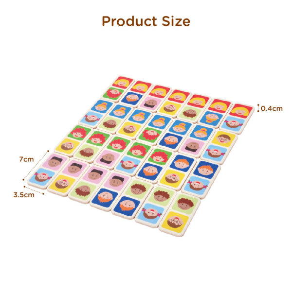 Wooden domino puzzles, various colors and patterns, educational wooden toys - Image 3