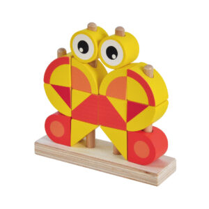 Wooden geometric stacking blocks, butterfly building block puzzle, educational Intellectual Toddler Multi-Shape Stacking Toy Set for Toddler Boys and Girls