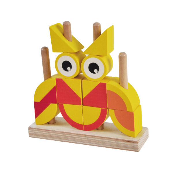 Wooden geometric stacking blocks, butterfly building block puzzle, educational Intellectual Toddler Multi-Shape Stacking Toy Set for Toddler Boys and Girls - Image 3