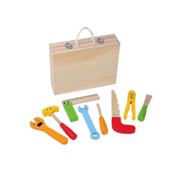 Wooden tool box toys children's educational portable multifunctional repair tool box - Image 2