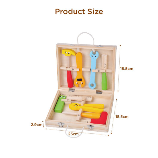 Wooden tool box toys children's educational portable multifunctional repair tool box - Image 3
