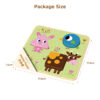 Wooden children's cartoon 3D toy puzzles, four geometric shape matching color recognition puzzles