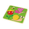 Wooden children's cartoon 3D toy puzzles, four geometric shape matching color recognition puzzles