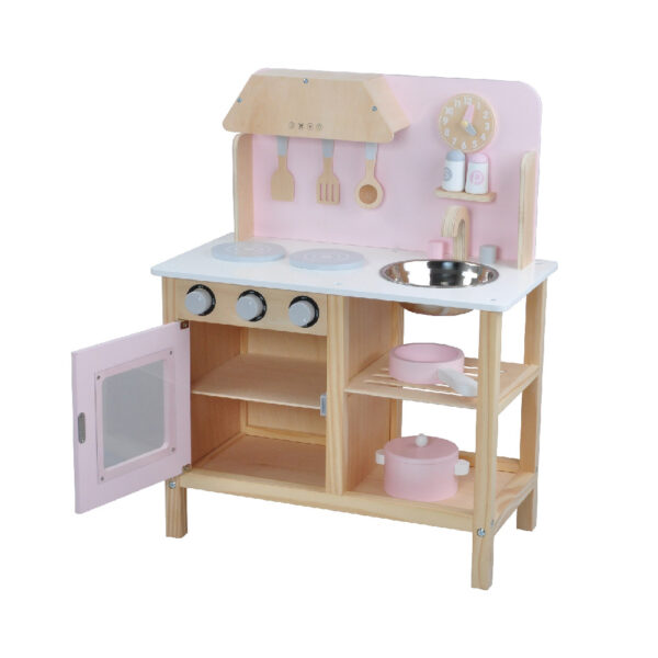 Pink cooking wooden set toys girls hobby play house kitchen toys - Image 2