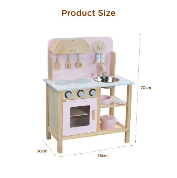 Pink cooking wooden set toys girls hobby play house kitchen toys - Image 4