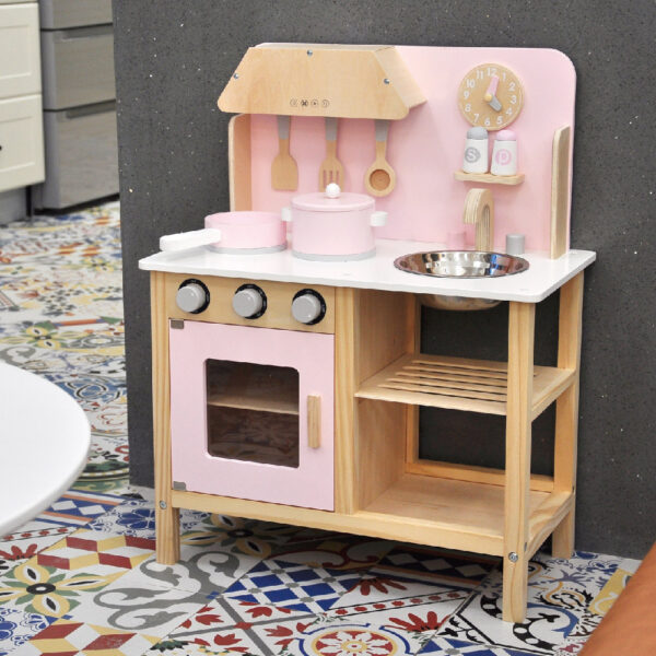 Pink cooking wooden set toys girls hobby play house kitchen toys - Image 3