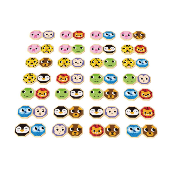 Wooden domino puzzle educational animal domino building blocks suitable for preschool children to learn - Image 2