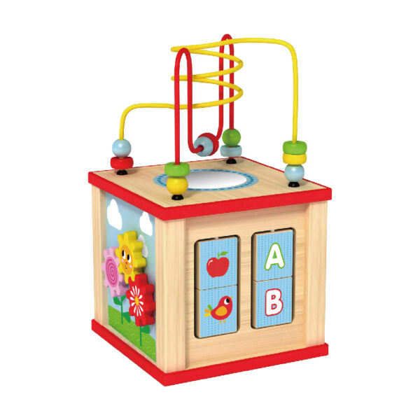 Wooden Rubik's Cube Toys Beaded Maze Gear Building Blocks Shape Matching Clock Learning Children's Educational Multifunctional Activity Rubik's Cube Learning Toys - Image 2