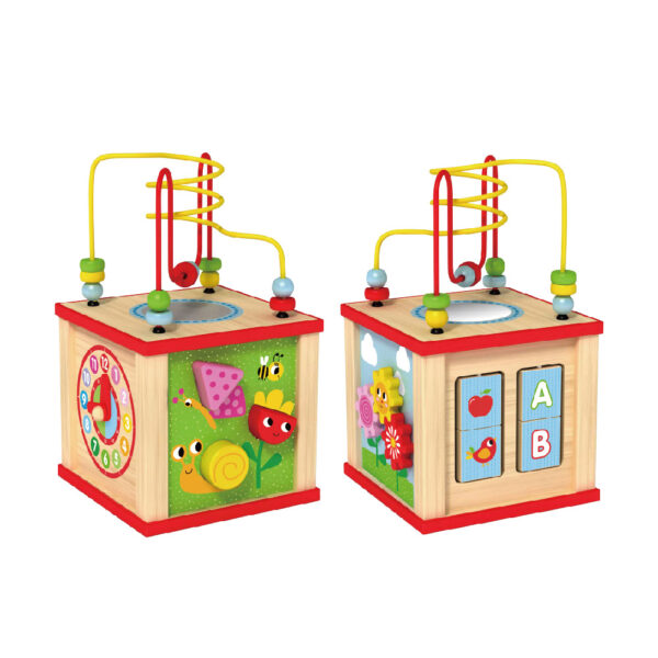 Wooden Rubik's Cube Toys Beaded Maze Gear Building Blocks Shape Matching Clock Learning Children's Educational Multifunctional Activity Rubik's Cube Learning Toys